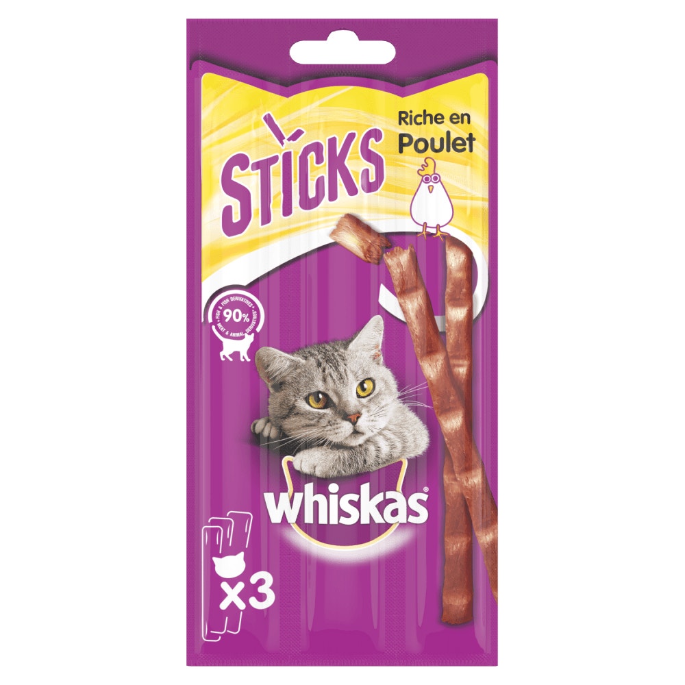WHISKAS® Sticks Au Poulet Friandises Pour Chat Adulte 3 x 6g - 1
