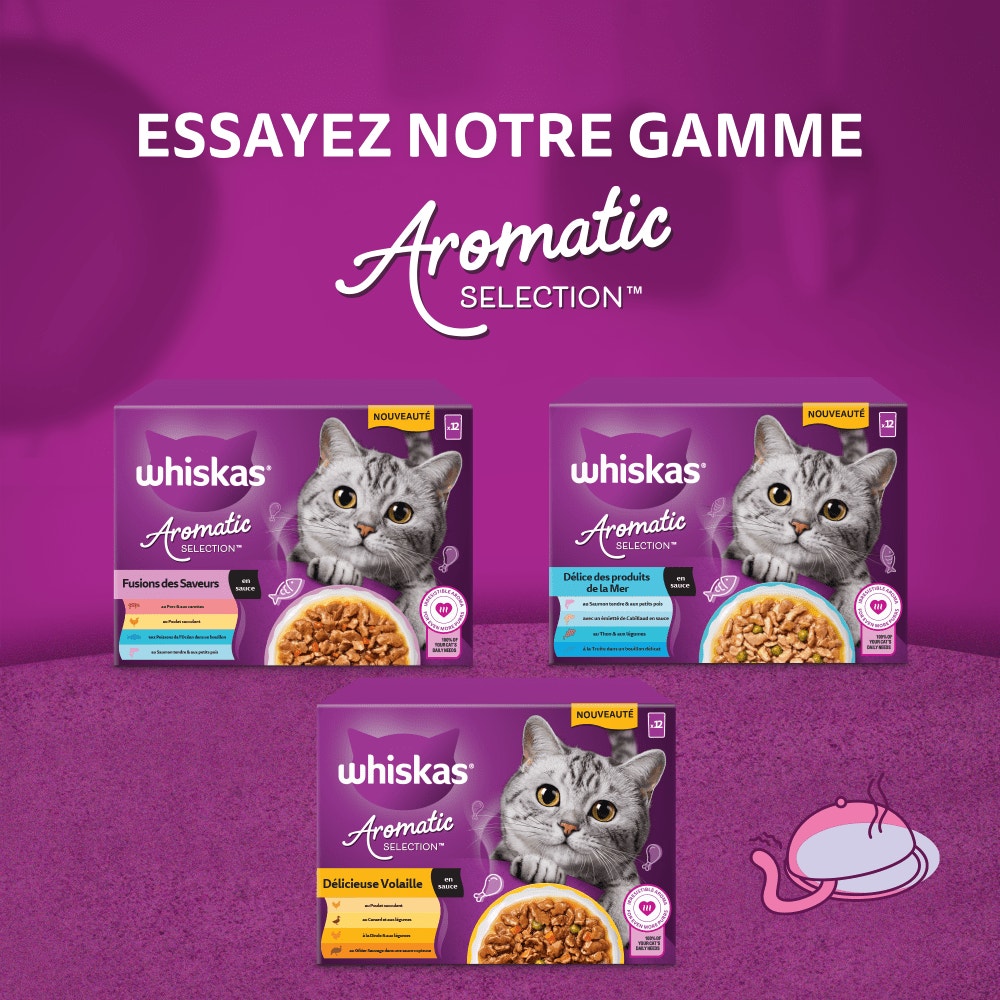 WHISKAS® Sachet Fraîcheur Les Aromatic Selection Délices de produits de la Mer Pour Chat Adulte 4 variétés 12 x 85g - 6
