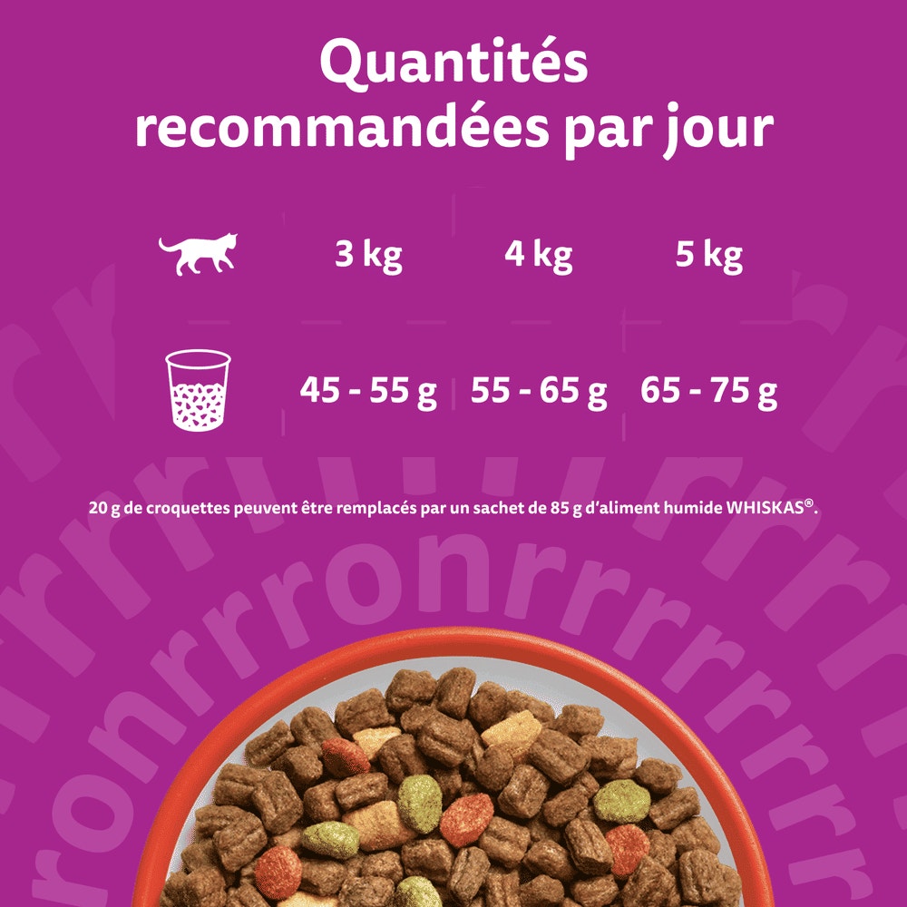 WHISKAS® Croquettes Au Boeuf Pour Chat Adulte 1,4kg & 3,8kg - 5