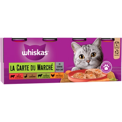 La Carte du Marché En Terrine Pour Chat Adulte 4 Variétés