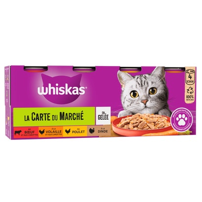 La Carte Du Marché En Gelée Pour Chat Adulte 4 Variétés